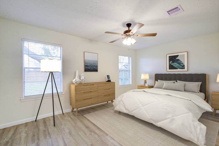 Bedroom after staging