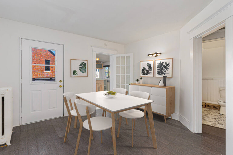Dining room after staging